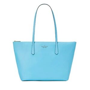 Kate Spade New York Kitt Large Spacious Nylon Tote & Shoulder Bag Fountain Blue